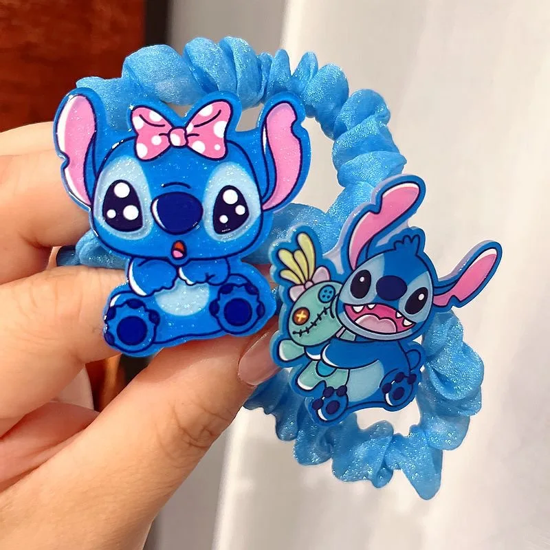 

Disney Anime Lilo & Stitch Hair Bands Kawaii Stitch Hairpin Cartoon Rubber Band Accessoires Girl Gifts Toy Decoration Makeup