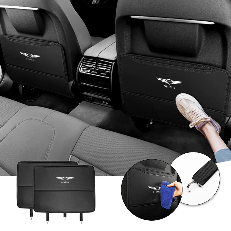 مسند ظهر لمقعد السيارة للتخزين الخلفي مضاد للتآكل وسادة مضادة للركلة لحماية جينيسيس Essentia GV80 Neolun G70 G90 GV90 GV60 G80 GV70