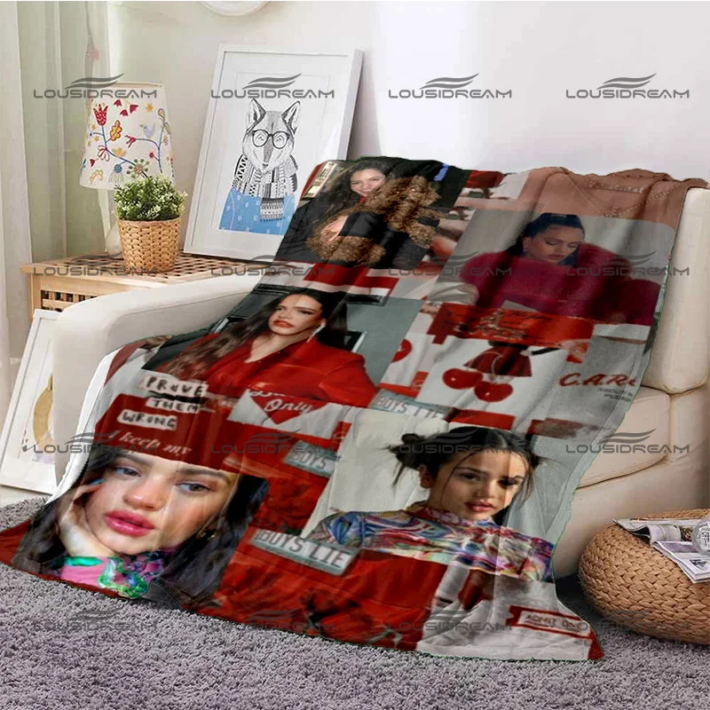 Pop Female Star Flannel Decorative Thin Blanket Rosalia Vila Tobella Beautiful Photo Blanket Portable Home Travel Office Blanket 4