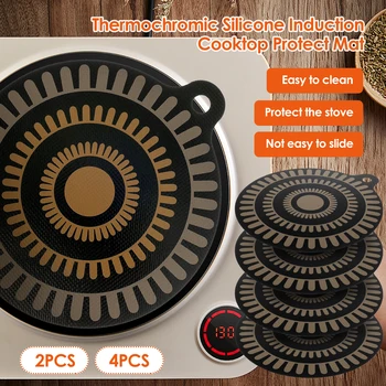 2/4Pcs Silicone Stove Mat Protector Induction Cooker Insulation Pad Multipurpose Non-Slip Hot Pads Cooking Hob Protective Cover