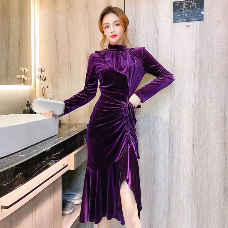 Buy Purple Velvet Gown for Women Online from India's Luxury Designers 2023
