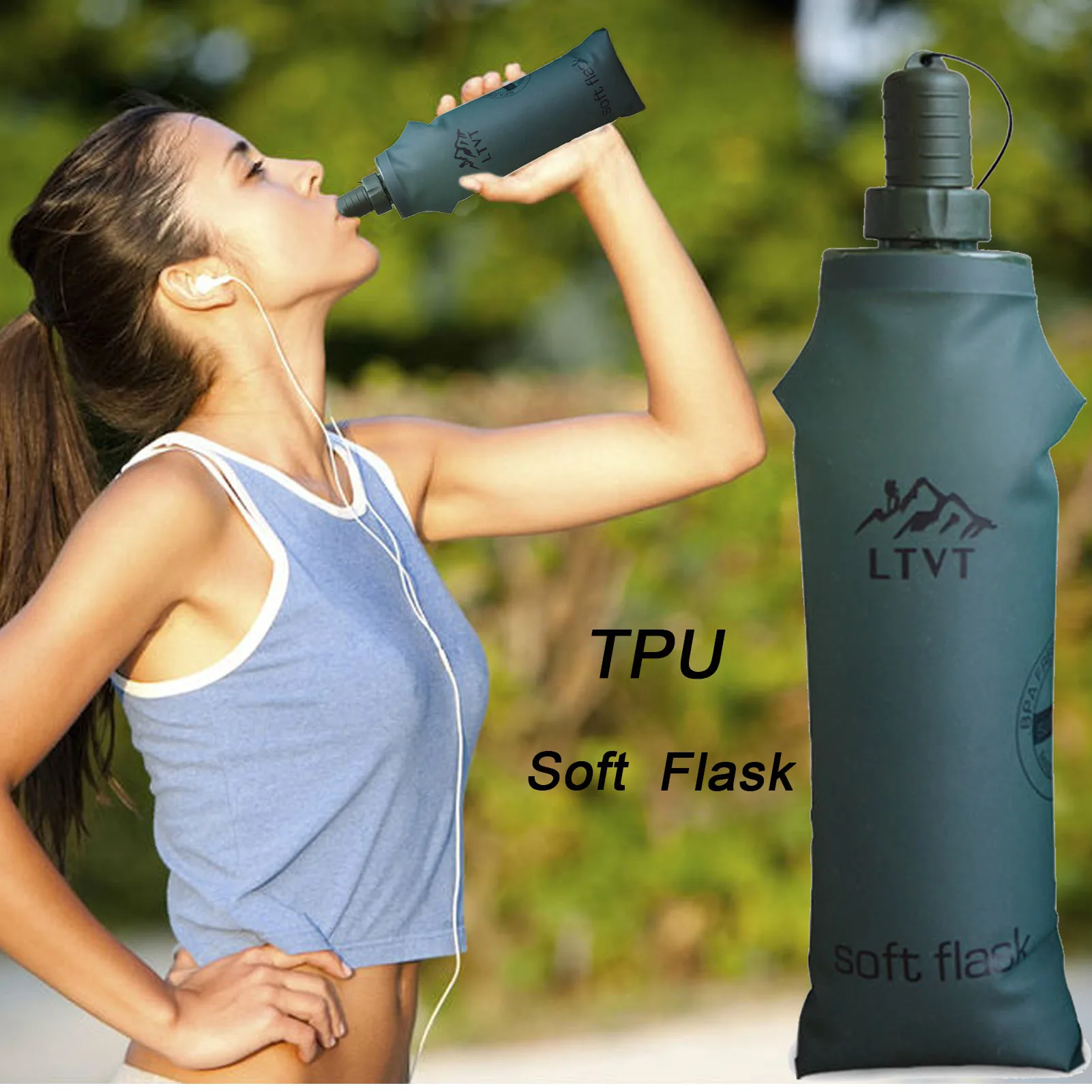 Flexible Water Bottle Foldable Travel Water Bag Portable Sports Travel Bottles For Profession Sports And Daily Life For