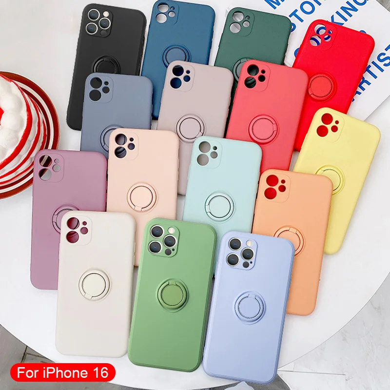 Shockproof Silicone TPU Phone Case with Ring Holder