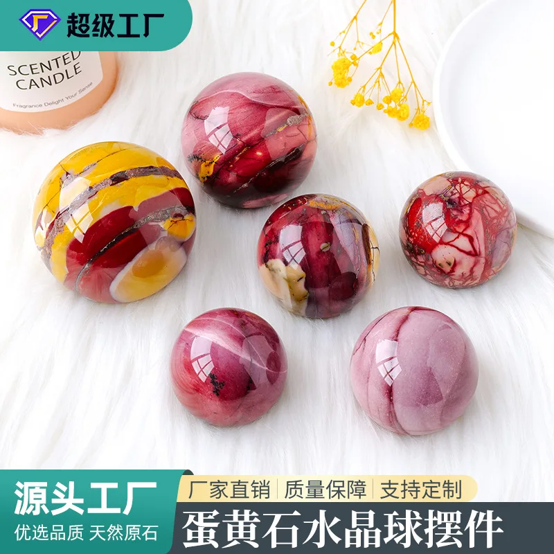 

Natural reiki quartz crystals healing stones carved ball mookite jasper sphere for home decoration