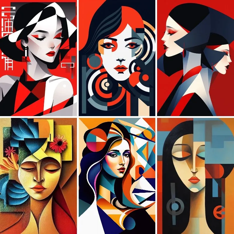 

Алмазная живопись для взрослых, портрет абстрактной женщины, полная алмазная живопись, Настенный декор, релаксация драгоценных камней, искусство, алмазная живопись