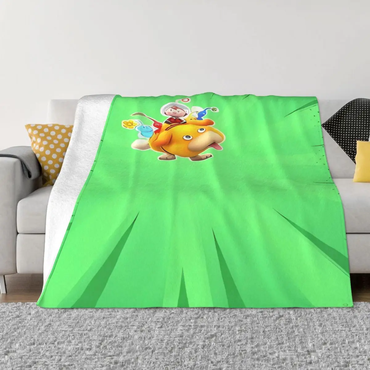 Pikmin, Pikmin 4, Rescue Pup Oatchi, Pikmin 2023, Logo Verde 2023 Una Coperta In Micro Pile Ultra-Morbida