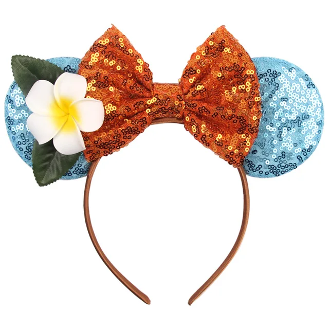 Disney Mickey Stitch Frozen Ears Headband Sequins Hair Bows Charactor For Women Festival Hairband Girls Hair Accessories Party 12