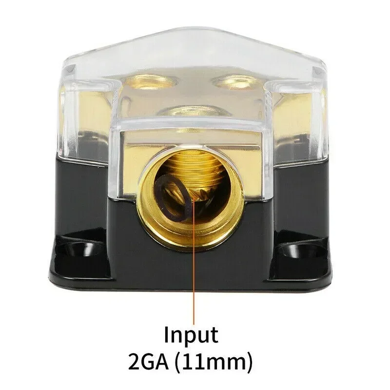 Car Power Distributor Blocks 2 Way 1-4 Gauge In 2-4/8 Gauge AWG Out Coppers Car Audio Power Ground Distribution Block Accesso power distribution block