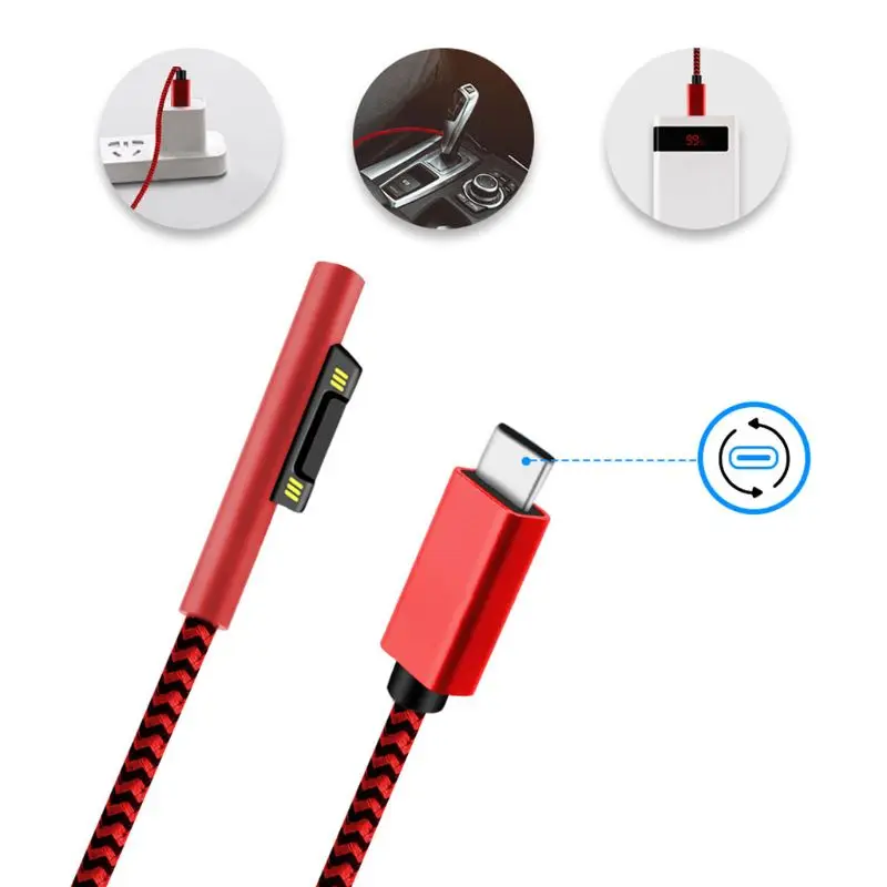 Surface 3 4 5 6 7 PD 충전 케이블 코드 태블릿용 15V USB Type-C