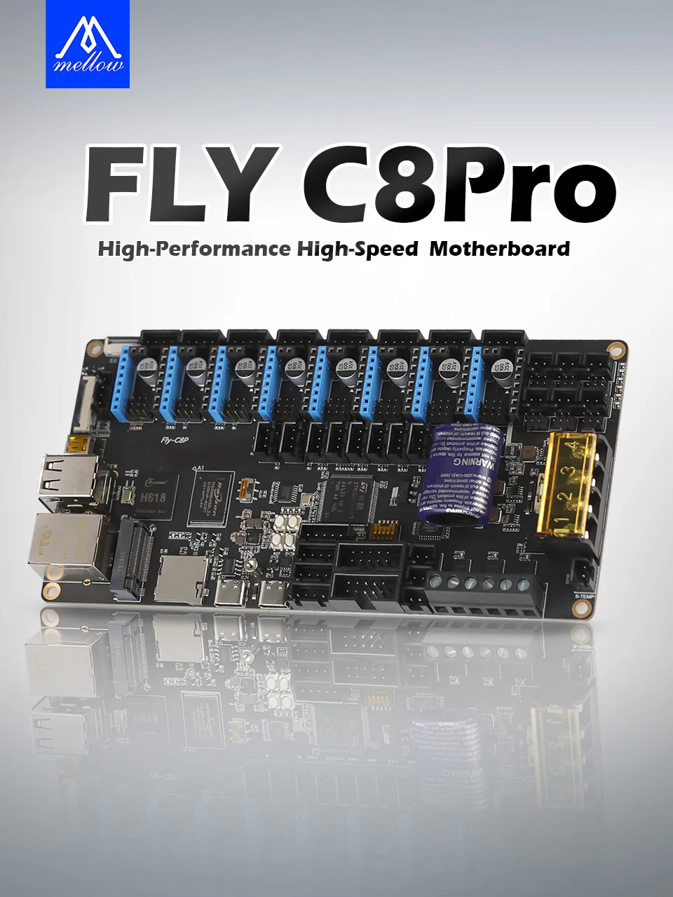 Mellow FLY C8 Pro V1.0 Board H618 MCU 550Mhz H723 For Hi-Speed DIY