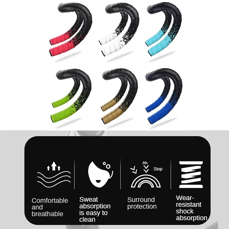 Bicycle Handlebar Strap Shock Absorbing Bike Handlebar Tape PU+EVA Road Bike Bar Tape Anti-slip Bicycles Accessories