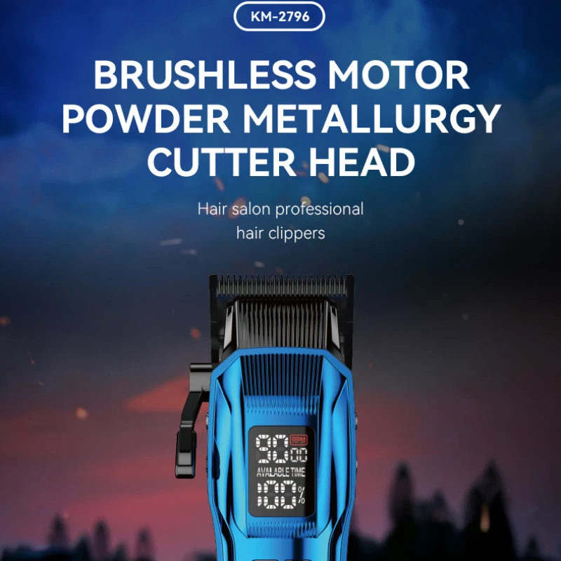 KEMEI KM-2796 Hair Salon Hair Clipper Set Metallurgical Blade Digital Hair Clipper Long lasting Battery Life 4