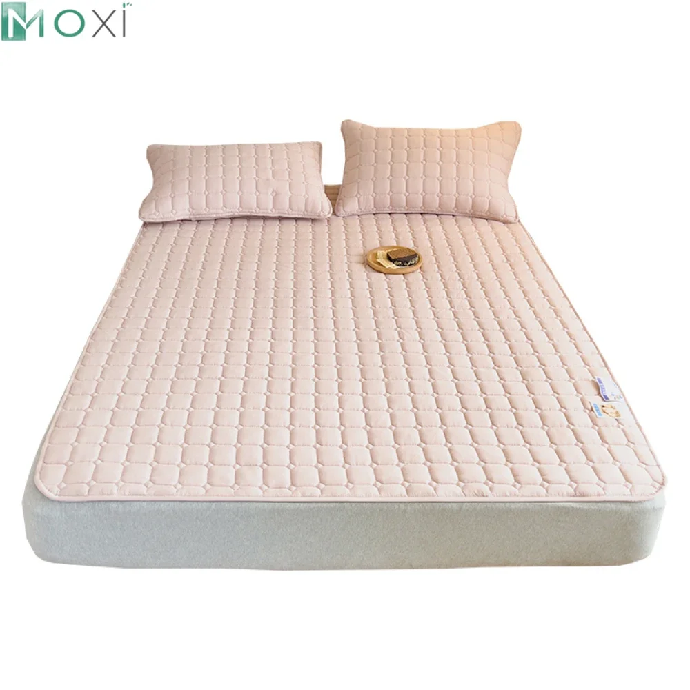 

Quilted Mattress with Elastic Fixing Straps Four Corners Summer Sleeping Mat Air Permeability Bed Mat Foldable Tatami Floor 매트리스