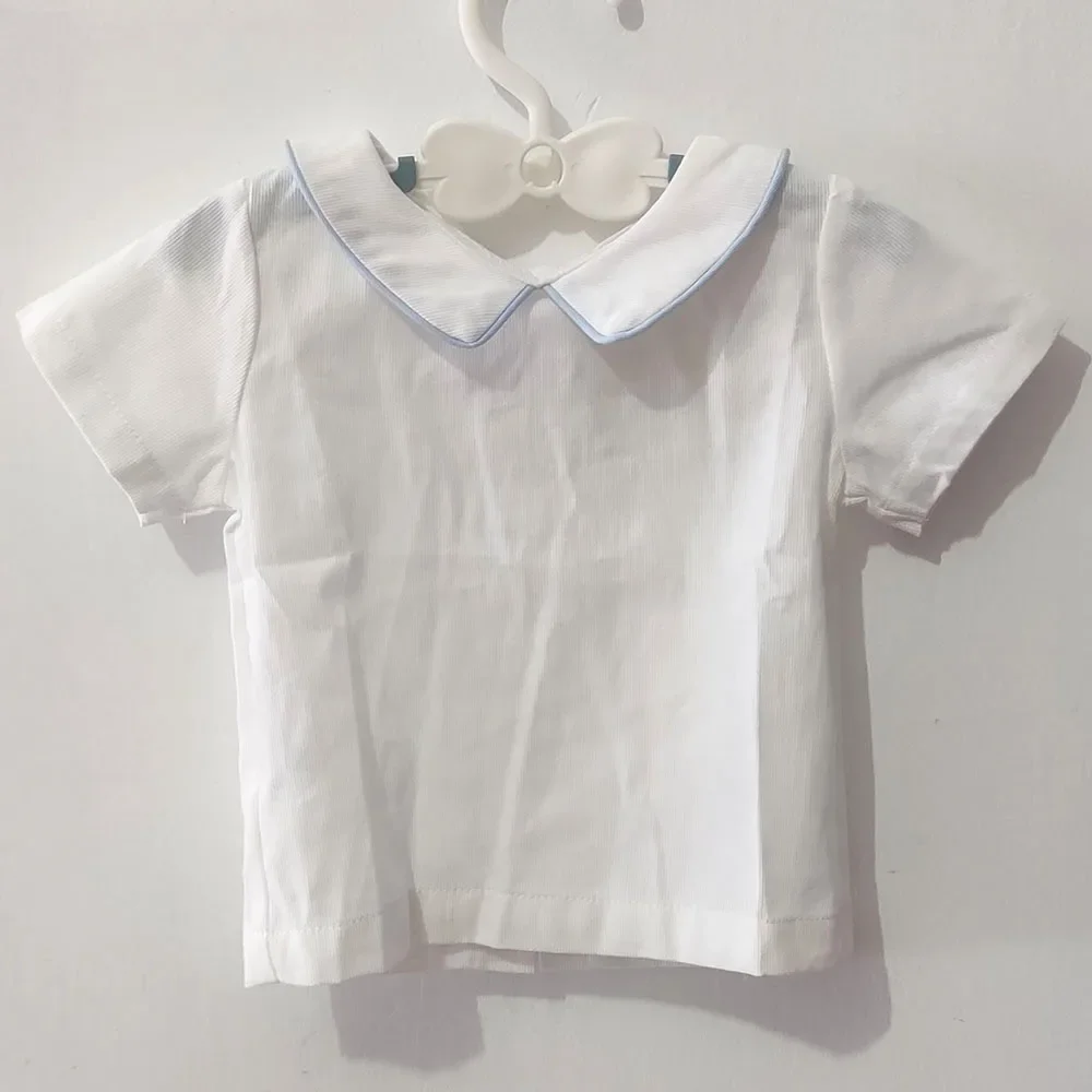 2025 Set da bambino Neonato Abiti spagnoli per ragazzo Infantile Camicetta di cotone e lino Pantaloncini Abiti Camicie Abbigliamento Bambini Top Smocked - immagine 3