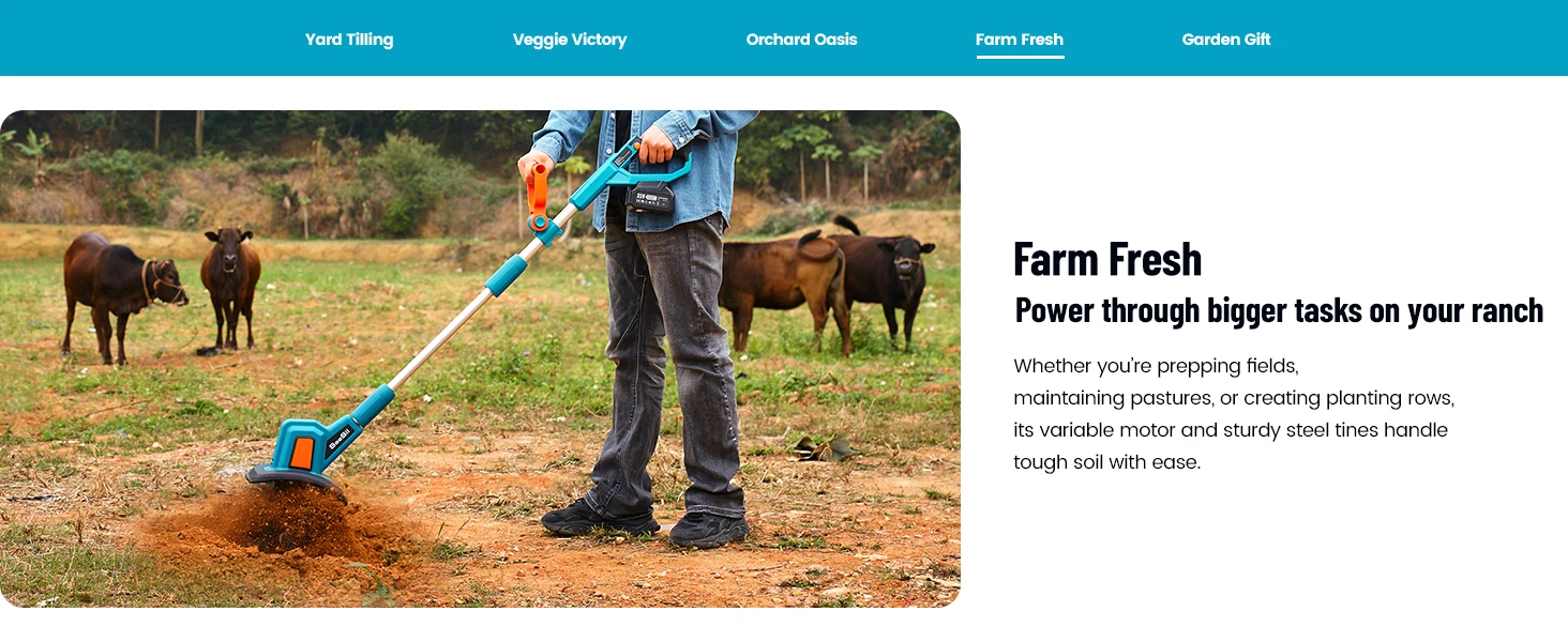electric tiller for gardening