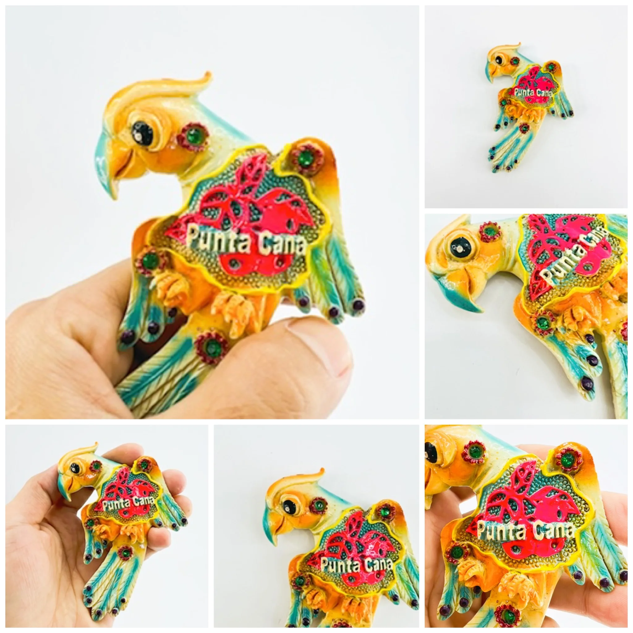 

Punta Cana Parrot Fridge Magnet Tourist Souvenir Room Decoration 3D Stereo Magnetic Fridge Magnet
