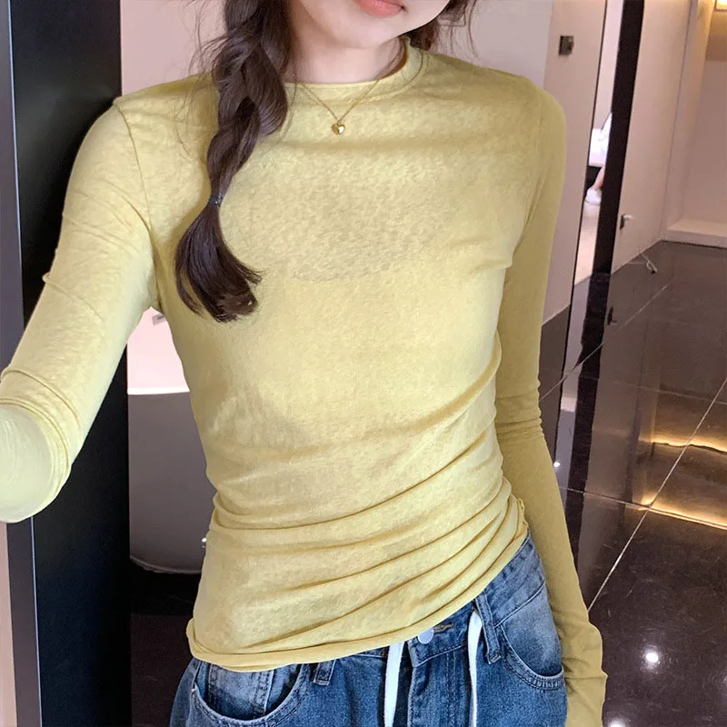 ตัวเลือกสินค้า เสื้อแขนยาว คอโอ แฟชั่นผู้หญิง ใส่สบาย ยืดหยุ่น คุณภาพดี
