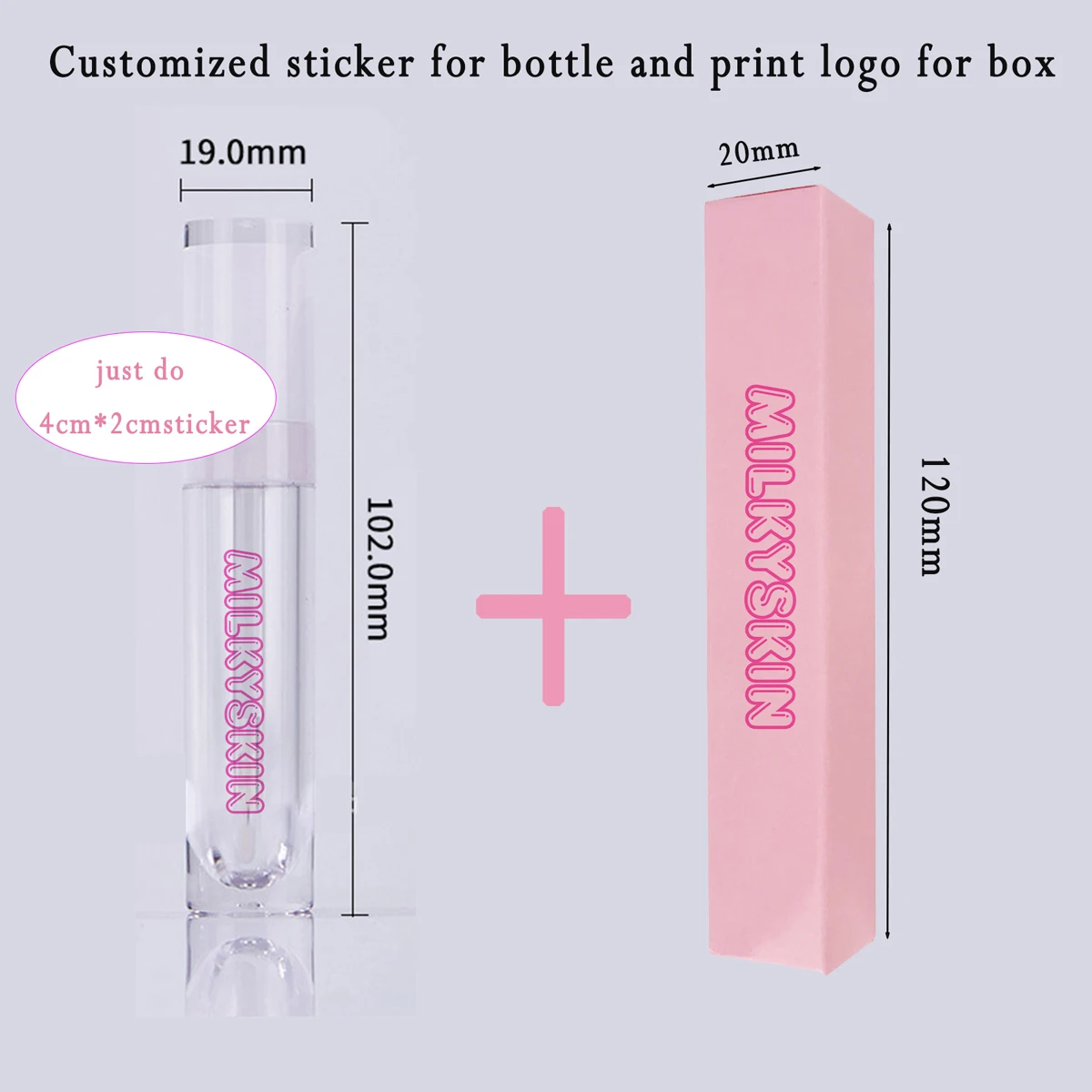 Customize  Lip Gloss /Lipstick Packaging Boxes Kit Logo Lip Gloss Wholesale Lip Tube Bottle Container With Sticker Bulk  Makeup 5