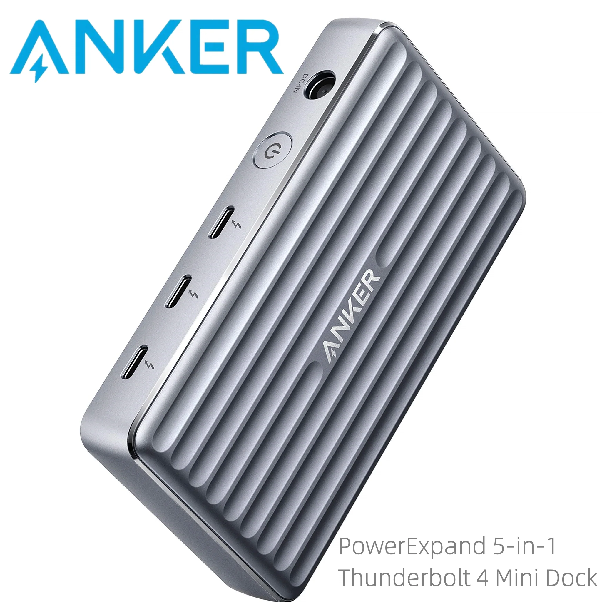 Anker PowerExpand 5-in-1 썬더볼트 4 미니 독, 노트북용 최대 85W 충전, 휴대폰용 최대 15W 충전, 싱글 8K @ 30Hz 또는 Dua