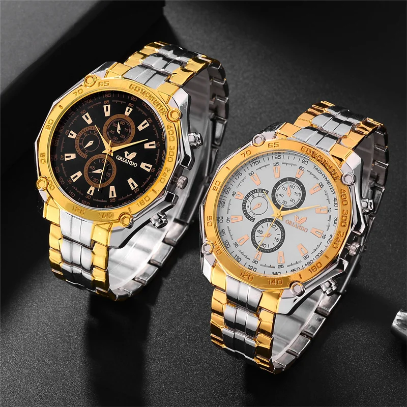 

Luxury Gold Metal Wirst Watches Men Business Dress Quartz Wristwatches Steel Chain Male Clock Relogio Masculino Men Relojes
