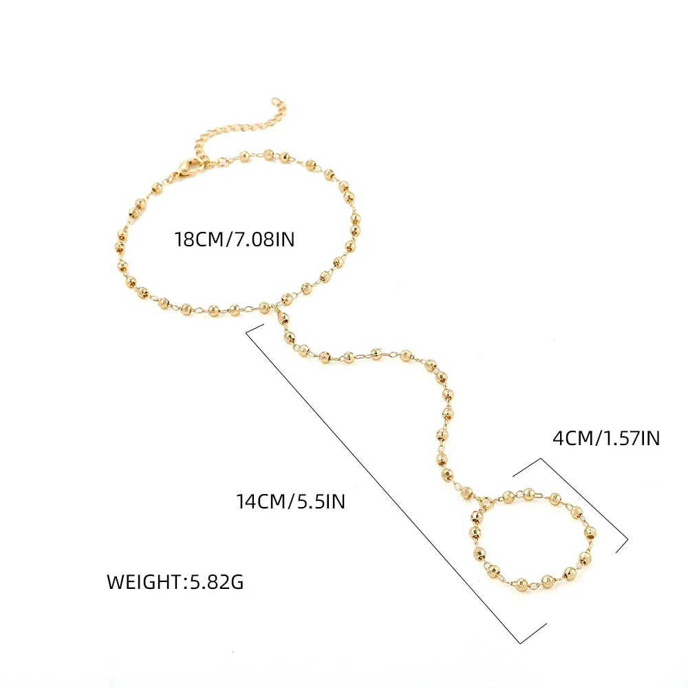 Dainty Hand Chain Bracelet Ring Gold Plated Connecting Harness Bracelets. S4b24adca0d56434b9066961a768da2c4x