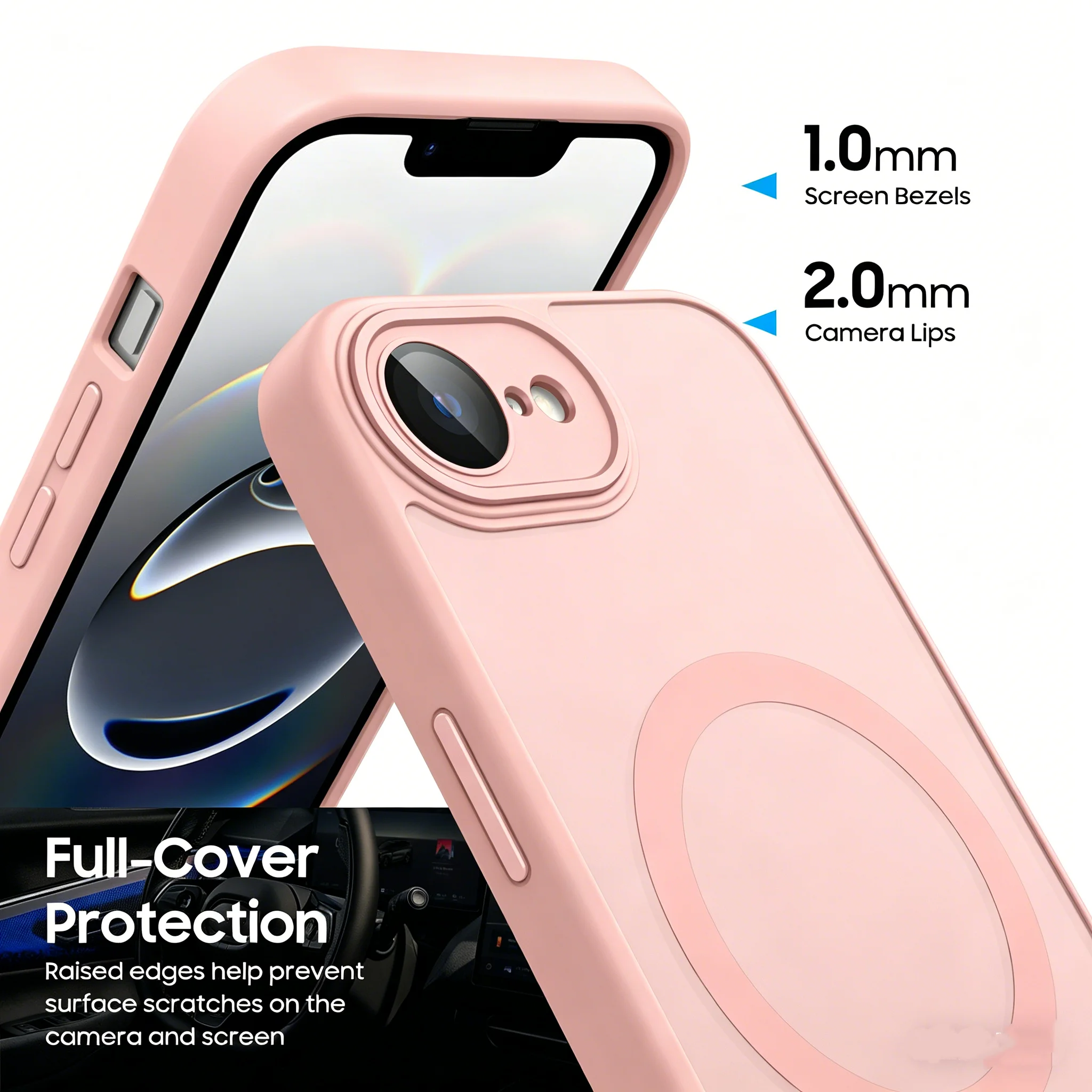 Magnetic Hybrid Shockproof Wireless Charging Case with Translucent Hard Back