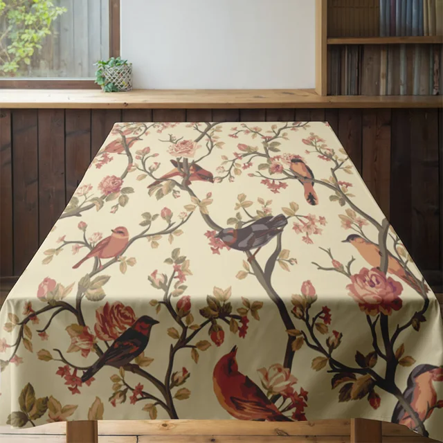 Bird & Floral Tablecloth Set 4