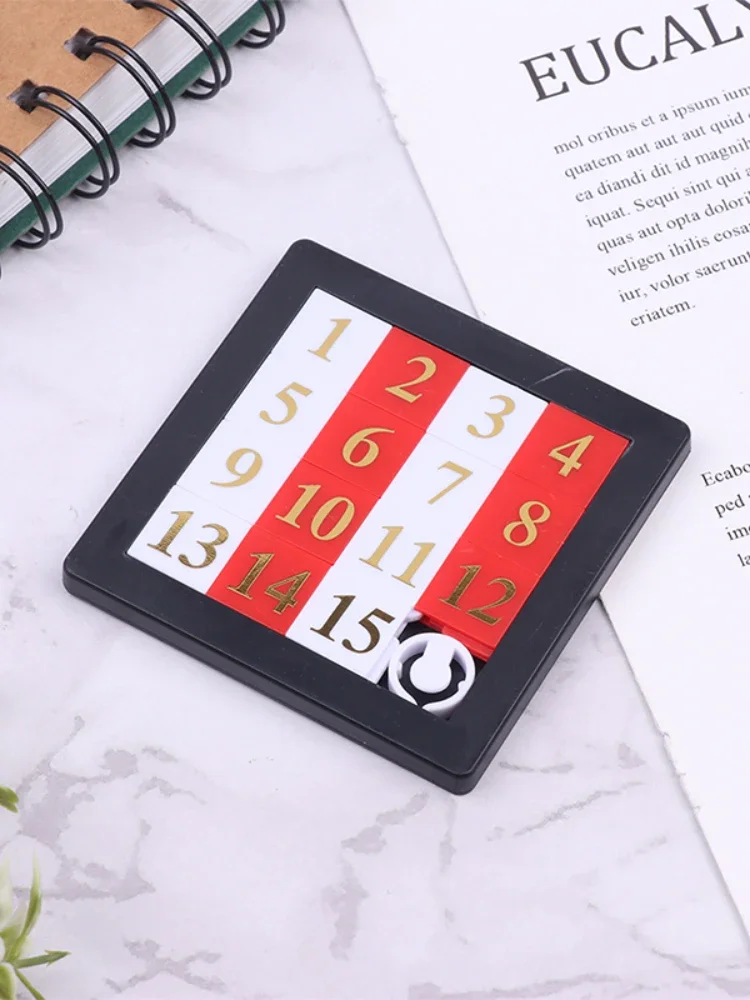 Early Educational Toy Developing for Children Plastic 1-15 Number Puzzles Kids Toy Sliding Puzzle Toy 15 Tiles Logics Game Adult 2