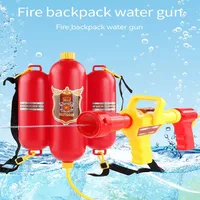Fireman Role Play Pool Toys Fire Extinguisher Watergun Large Capacity Water Gun Fire Backpack Water Gun Firefighter Toy 2