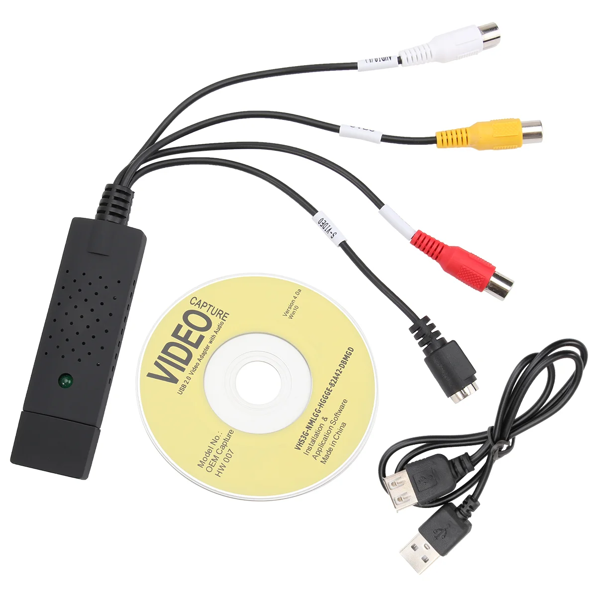 

USB 20 Video Capture Device VHS VCR to Converter Capture Adapter ( Black )