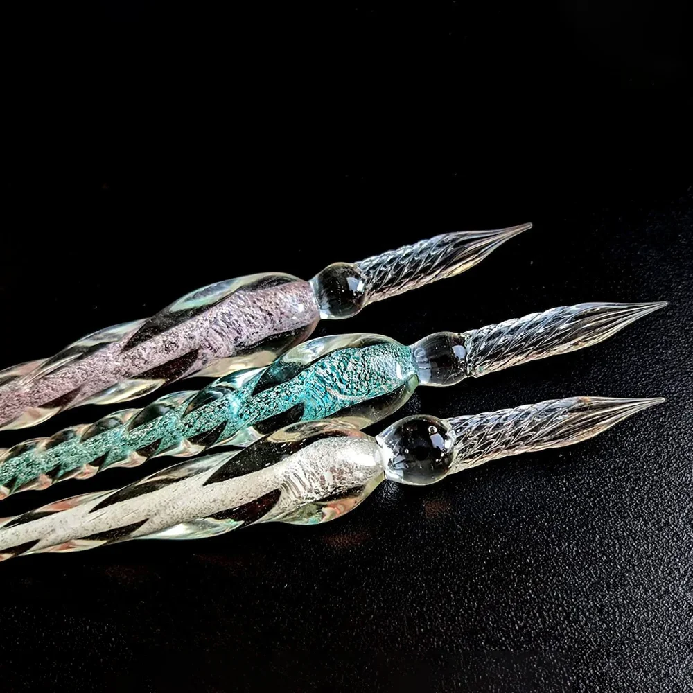 1PcsGlitterGlassCalligraphyPenGlassDipPenHolderSignature