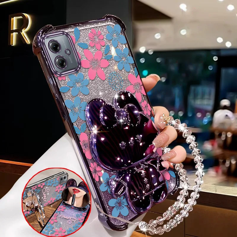 Vibrant Floral Phone Case Set with Lanyard and Stand – 3 Pack