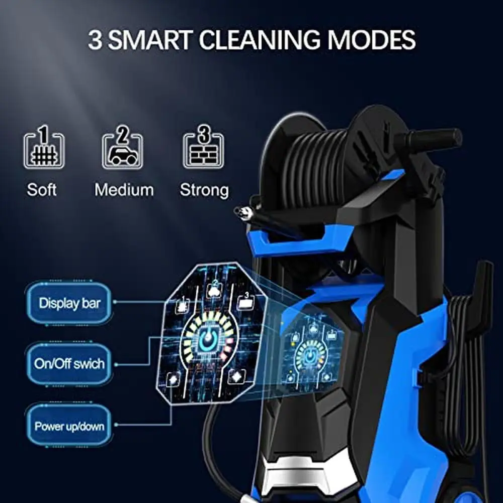 High Pressure Washer 4500 PSI 3.2 GPM Automatic Pressure Adjustment 5 Interchangeable Nozzles