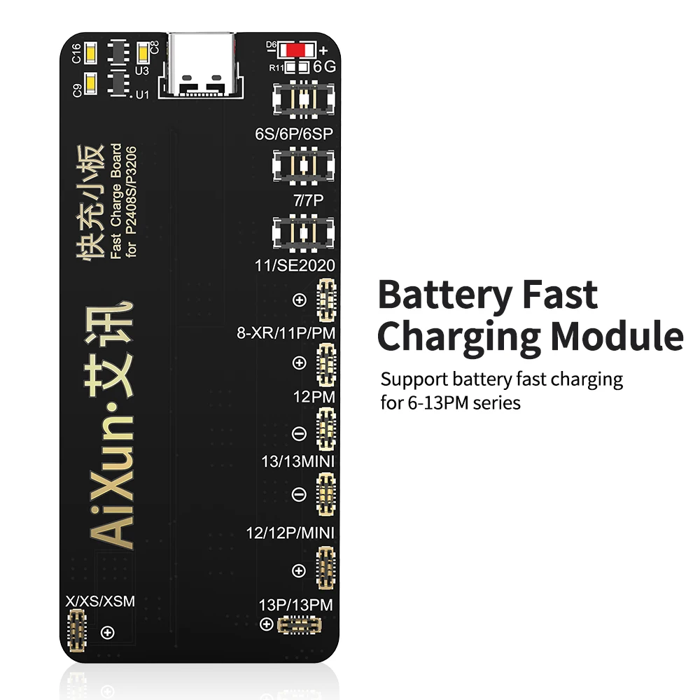 Aixun P2408 Power Supply Test Cable For iPhone 7-12 Series
