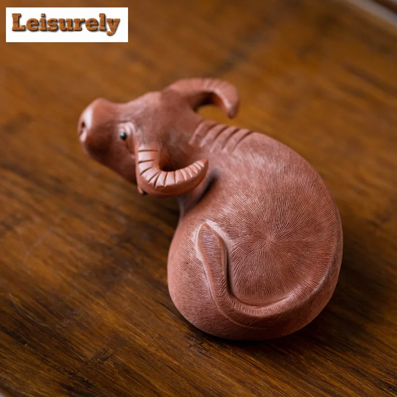 Yixing Zisha Zodiac Pipa Ox Wealth Tea Pet Handmade Lucky Model Tea Figurine Play Toys Tea Statue Ornaments Tea Items Supplies