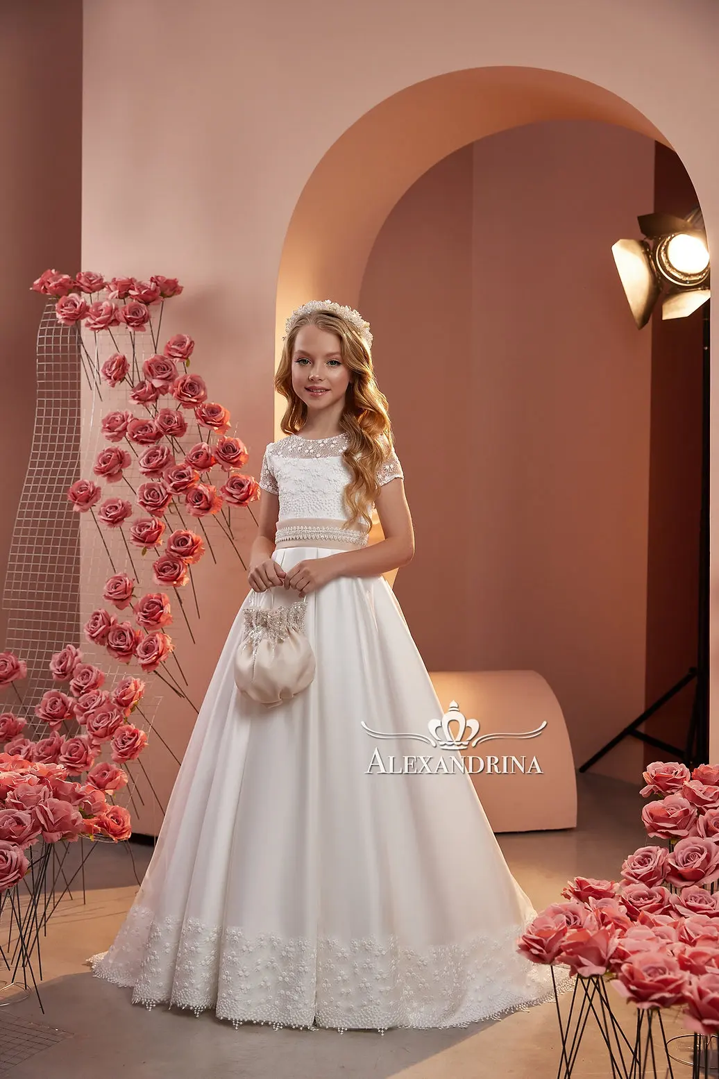 Boho Satin Flower Girl Dresses Lace Appliques Kids Birthday Pageant Gowns Children Wedding Guest First Communion Dresses