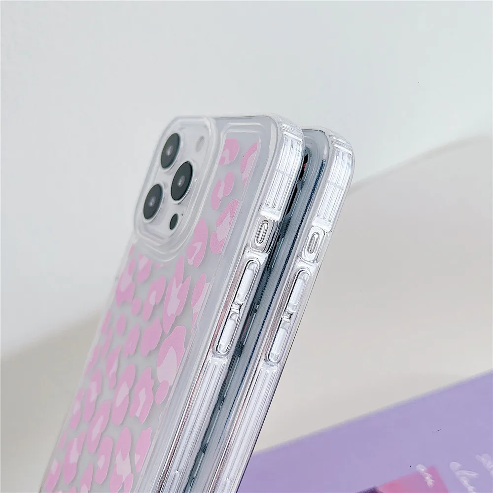 Leopard Print Fall Klar Silikon Abdeckung Für iPhone 12 13 11 Pro Max 14 15 Plus Airbag Stoßfest Funda_voghion.com
