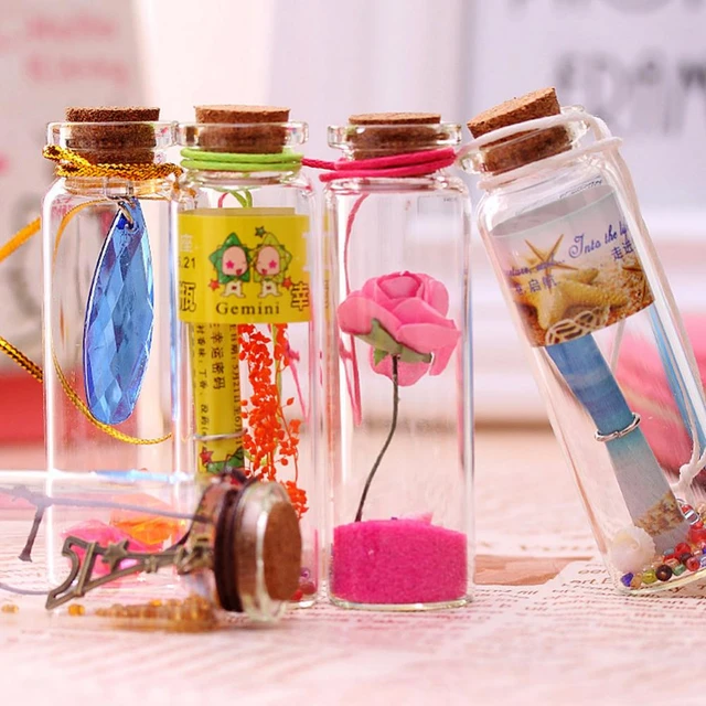 Mini botellas de vidrio de bayoneta con corcho, transparentes, de deseos,  DY, 12x28x6mm, 100 unidades, 1,4 ml - AliExpress