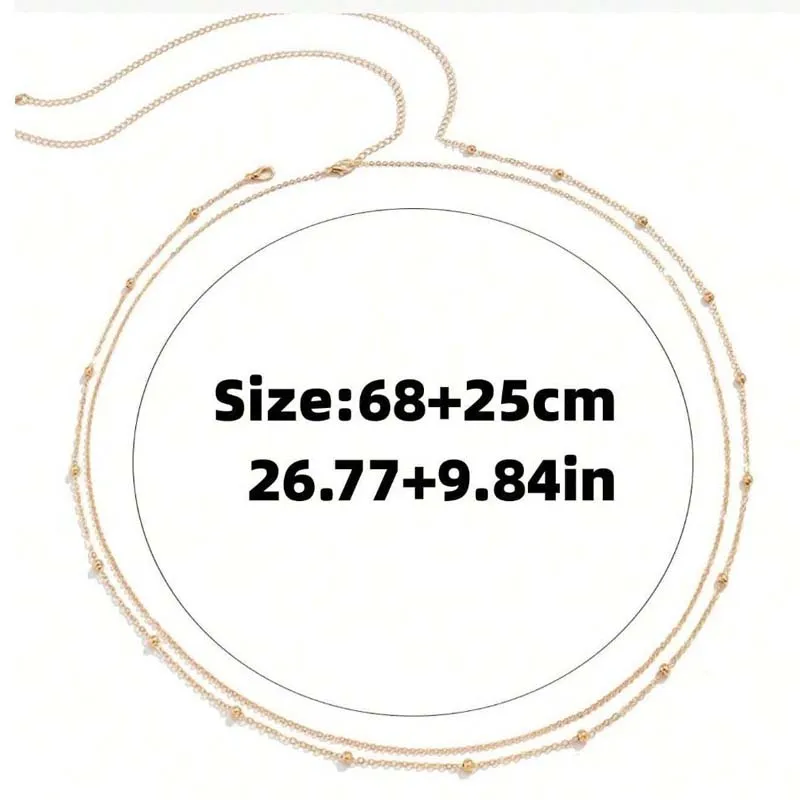 Fashion Metal Double Layered Beads Belly Chains for Women