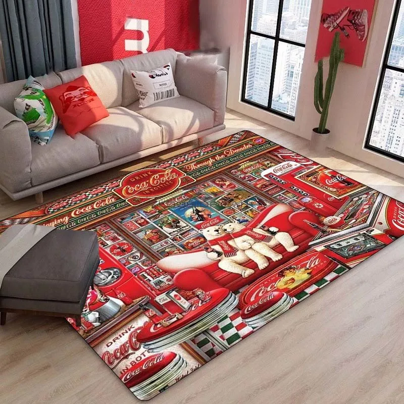 Soft and Stylish Rugs Carpets with C-Coca Cola Logo Print for Bedroom Living Room Sofa Mat Room Decor 5