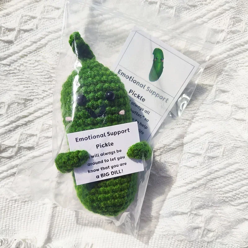 Handmade Positive Energy Potato Keychain Couple Funny Card Knitting Inspired Toy Key Rings Creative Crochet Dolls Bag Pendants