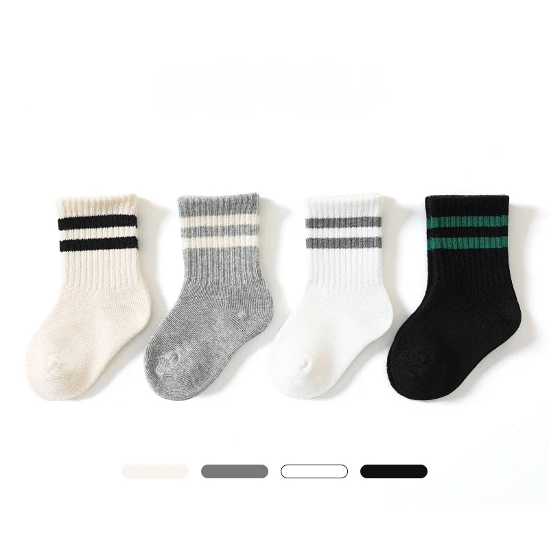 

New Children Solid Color Sport Socks Cotton Soft Tube Socks for Baby Infant Toddler Socks for Kids Boys Girls 6months-6years Old