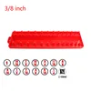 3Pcs Sae Socket Head Storag Organizere British System 1/4" 3/8" 1/2" Red Shelf Stand Socket Wrench Holders Easy To Find 3