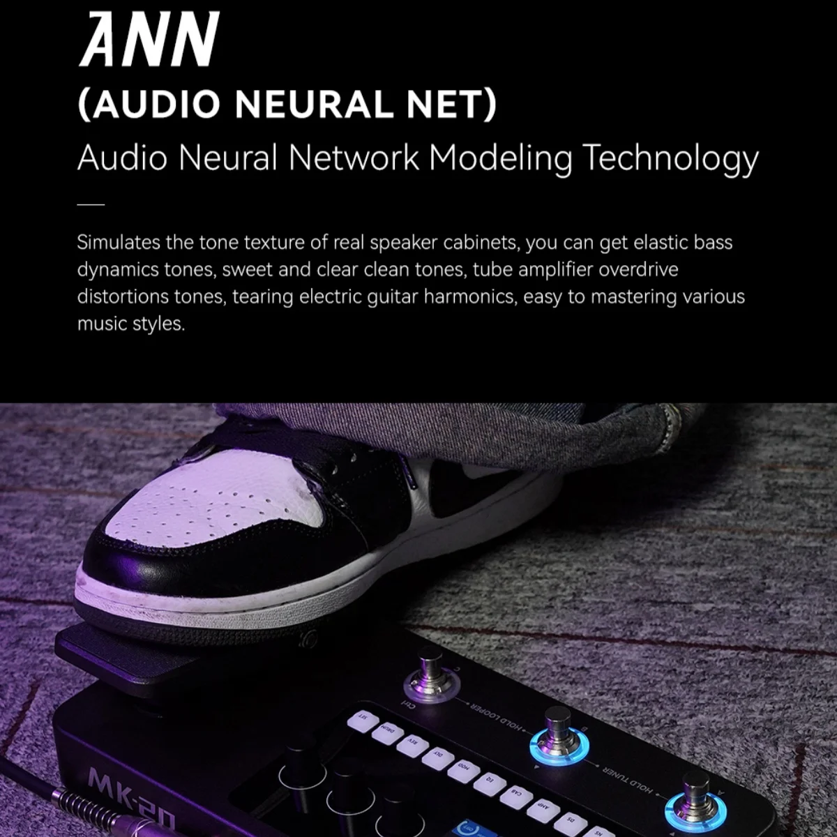 Guitar Effect Pedal Guitar Effects Pedal Multi-Effects Processor for Guitar and Bass Drum Machine Tuner Looper Amp Simulator USB Audio Interface
