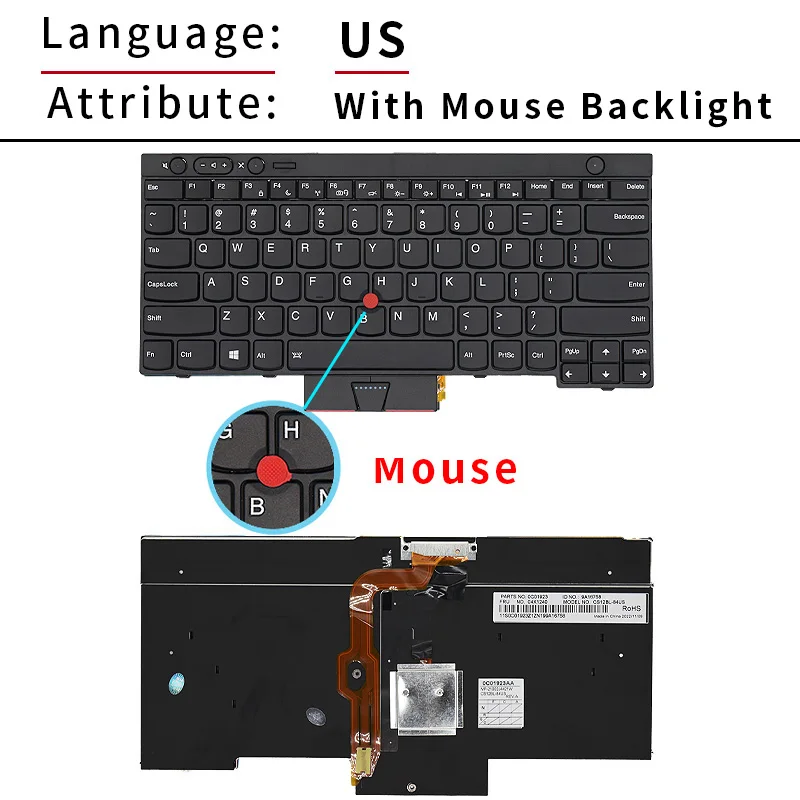 para Lenovo Thinkpad T410i T400s T420s T520 X220i T510 W520 W510 T430i X230i L430 L530 W530 Teclado Notebook Laptop Inglês - Imagem 3