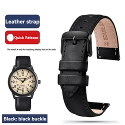 Premium Leather and Nylon Men's Watch Strap - Black & Brown, 20mm/22mm - 22mm - width (A black)