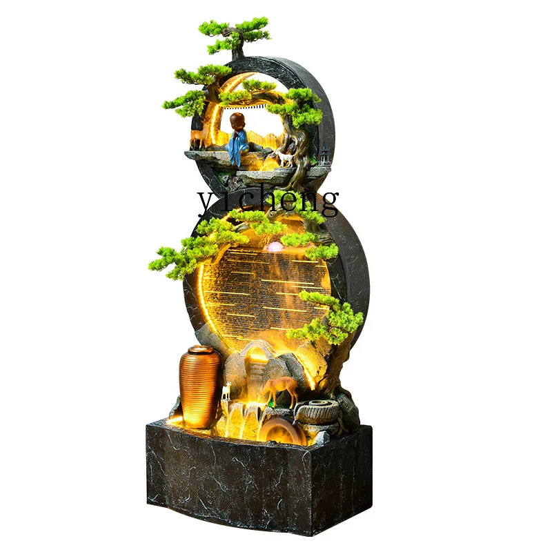 

XL Floor Make a Fortune as Endless as Flowing Water Decoration Water Curtain Wall Office Gourd Landscape