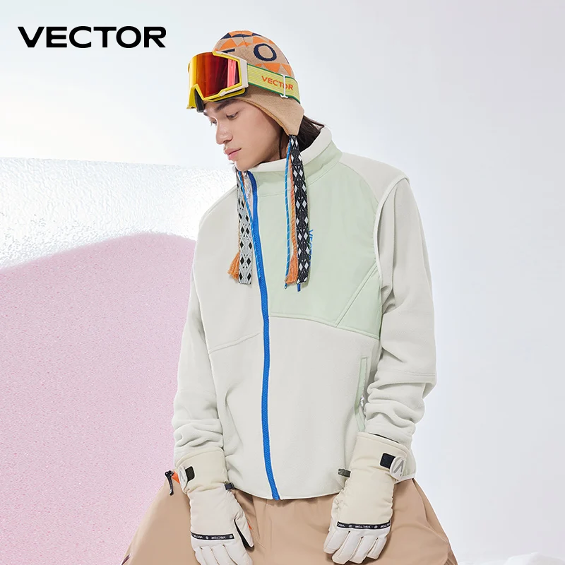 VECTOR Men and Women Fleece Vest Mid Layer Warm Quick Drying Ski Outdoor Sports Skiing Hiking ski protective clothing