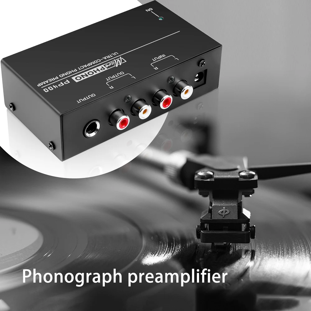 PP400 Ultra-Compact Phono Preamp Preamplifier Home Mini Audio Amplifier with RCA