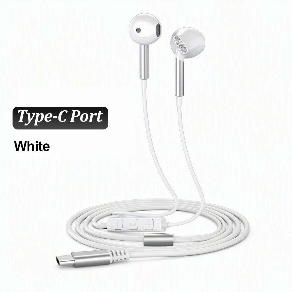 Enhanced USB Type C Wired HiFi Stereo Headphones with Mic and Volume Control